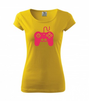 Tričko pro hráče H01 žluté s růžovým potiskem dámské M dámské