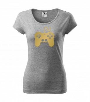 Tričko pro hráče H01 šedé se zlatým potiskem dámské XL dámské