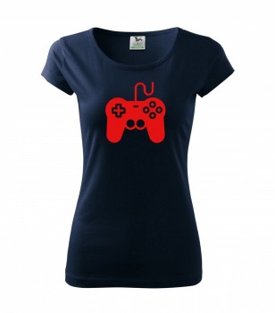 Tričko pro hráče H01 námořní modrá s červeným potiskem dámské M dámské