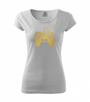Tričko pro hráče H01 bílé se zlatým potiskem dámské XS dámské