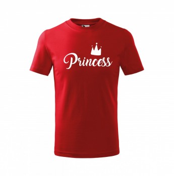 Tričko Princess dětské červené s bílým potiskem 158 cm/12 let