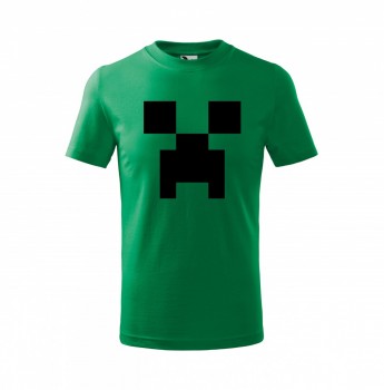 Tričko Minecraft dětské zelená s černým potiskem 146 cm/10 let