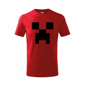 Tričko Minecraft dětské červená s černým potiskem