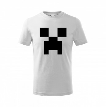 Tričko Minecraft dětské bílé s černým potiskem