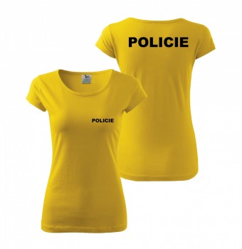 Tričko dámské POLICIE - žluté XL dámské