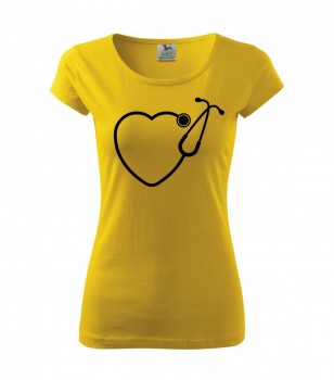Poháry.com ™ Tričko pro zdravotní sestřičku D13 žluté/č M dámské