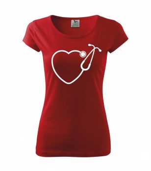 Poháry.com ™ Tričko pro zdravotní sestřičku D13 červené M dámské