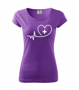 Poháry.com ™ Tričko pro zdravotní sestřičku D12 fialové XL dámské