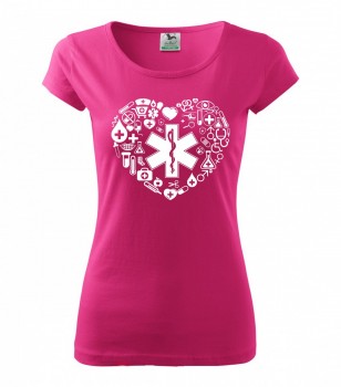 Poháry.com ™ Tričko pro zdravotní sestřičku D18 růžové M dámské