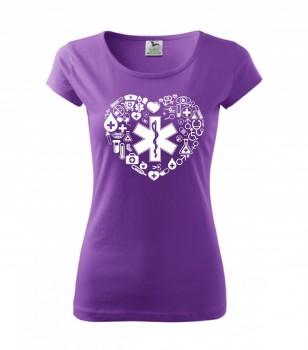 Poháry.com ™ Tričko pro zdravotní sestřičku D18 fialové XL dámské