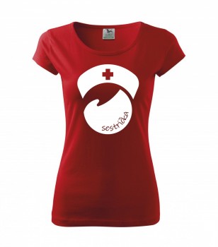 Poháry.com ™ Tričko pro zdravotní sestřičku D8 červené XXL dámské