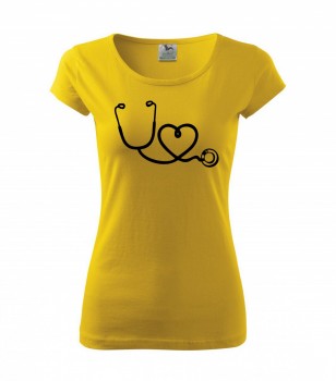 Poháry.com ™ Tričko pro zdravotní sestřičku D14 žluté L dámské