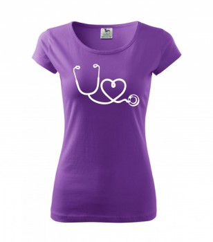 Poháry.com ™ Tričko pro zdravotní sestřičku D14 fialové M dámské