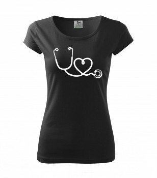 Poháry.com ™ Tričko pro zdravotní sestřičku D14 černé L dámské