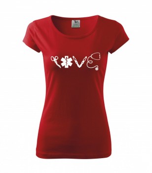Poháry.com ™ Tričko pro zdravotní sestřičku D16 červené XXL dámské