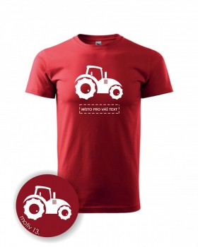 Tričko s traktorem 013 červené XL dámské
