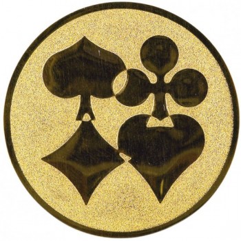 Emblém pokerové karty zlato 25 mm